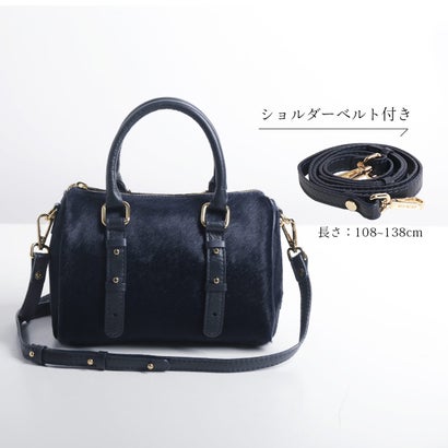 [MY BEST BAG]ホースヘア牛革ミニボストンショルダーバッグ （ブラック）｜詳細画像
