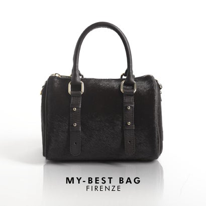 [MY BEST BAG]ホースヘア牛革ミニボストンショルダーバッグ （ブラック）｜詳細画像