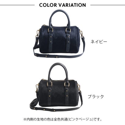 [MY BEST BAG]ホースヘア牛革ミニボストンショルダーバッグ （ブラック）｜詳細画像