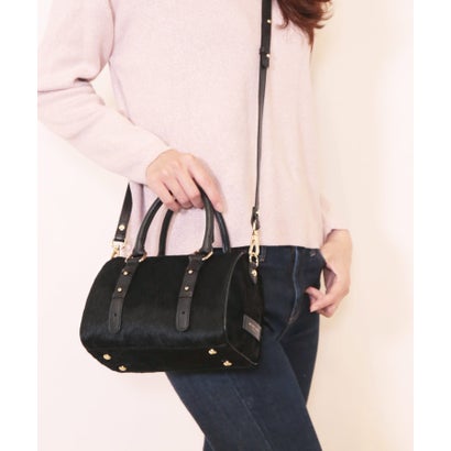 [MY BEST BAG]ホースヘア牛革ミニボストンショルダーバッグ （ブラック）｜詳細画像
