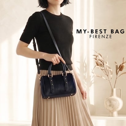 [MY BEST BAG]ホースヘア牛革ミニボストンショルダーバッグ （ブラック）｜詳細画像