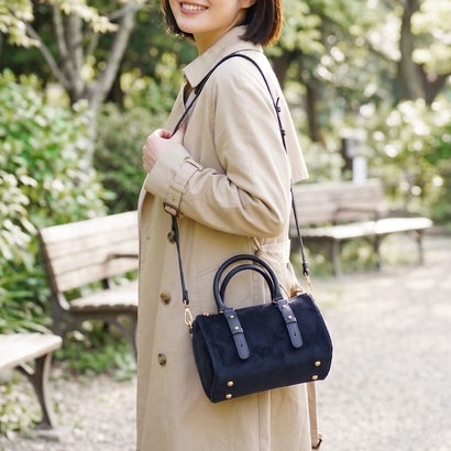 [MY BEST BAG]ホースヘア牛革ミニボストンショルダーバッグ （ブラック）｜詳細画像
