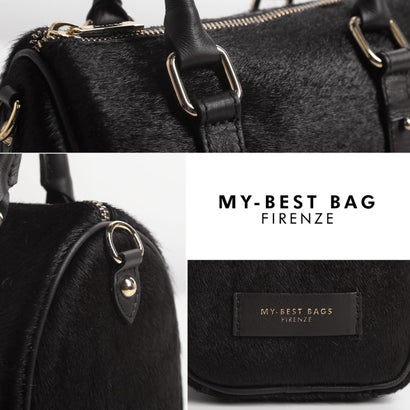 [MY BEST BAG]ホースヘア牛革ミニボストンショルダーバッグ （ブラック）｜詳細画像