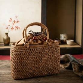 サンキョウショウカイ 三京商会 かごバッグ 山葡萄 六角花編み