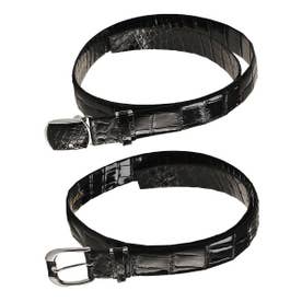 クロコダイルレザーベルト40mm本無双 （ブラック(シャイニング)）