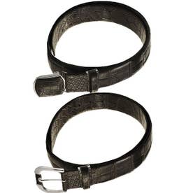 クロコダイルレザーベルト40mm本無双 （ダークブラウン(マット)）
