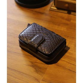 ダイヤモンドパイソンレザーミニ財布 （ダークブラウン）