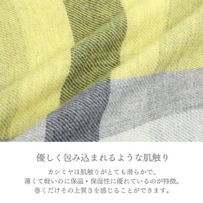 サンキョウショウカイ 三京商会 カシミヤ100% マフラー ストール チェック柄 （アイボリー）｜詳細画像