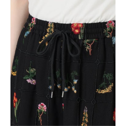 スローブ イエナ SLOBE IENA 《追加》embroideryメッシュパンツ（ブラック）｜詳細画像