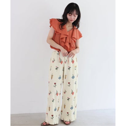 スローブ イエナ SLOBE IENA 《追加》embroideryメッシュパンツ（ブラック）｜詳細画像