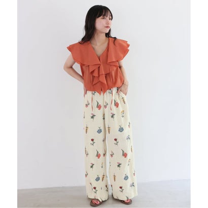 スローブ イエナ SLOBE IENA 《追加》embroideryメッシュパンツ（ブラック）｜詳細画像