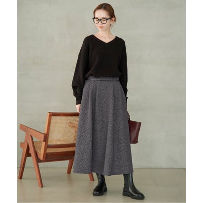 スローブ イエナ SLOBE IENA 《WEB限定カラーあり》フラワージャガードフレアスカート（ブラック A）｜詳細画像