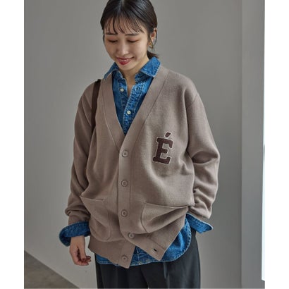 スローブ イエナ SLOBE IENA 《WEB限定カラーあり/追加》サガラ刺繍スエットライクニットカーディガン（ベージュ）｜詳細画像