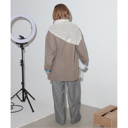 《WEBのみ4サイズ展開》ツィード ベルテット2タックストレートパンツ（ブラック A）｜詳細画像