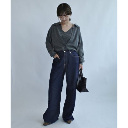 スローブ イエナ SLOBE IENA Levi’s/リーバイス SLOBE別注 CINCH WIDE LEG デニムパンツ（ネイビー）｜詳細画像