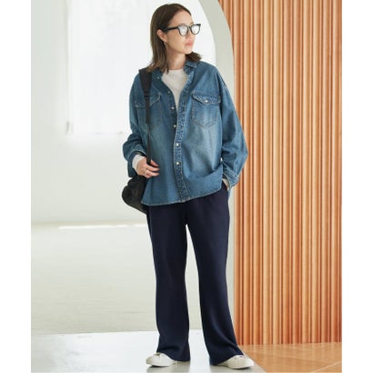 スローブ イエナ SLOBE IENA 《WEB限定/シリーズあり/予約》ウォッシャブルスムースニットパンツ （ネイビー）｜詳細画像