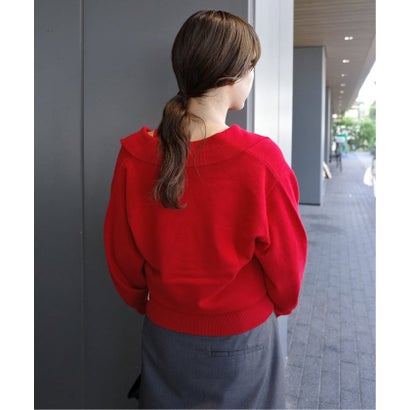 スローブ イエナ SLOBE IENA 《追加予約》crinkle crinkle crinkle slow off knit top CC-5038 （レッド）｜詳細画像