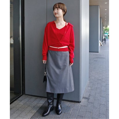 スローブ イエナ SLOBE IENA 《追加予約》crinkle crinkle crinkle slow off knit top CC-5038 （レッド）｜詳細画像