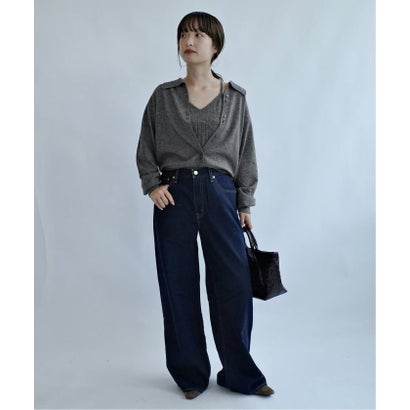 スローブ イエナ SLOBE IENA 《追加予約》crinkle crinkle crinkle slow off knit top CC-5038 （レッド）｜詳細画像