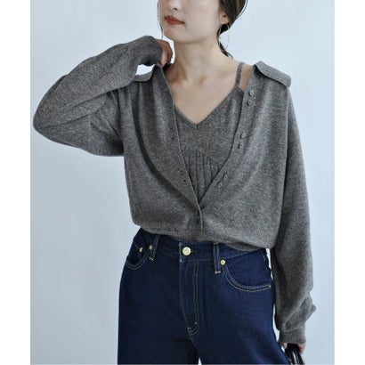 スローブ イエナ SLOBE IENA 《追加予約》crinkle crinkle crinkle slow off knit top CC-5038 （レッド）｜詳細画像