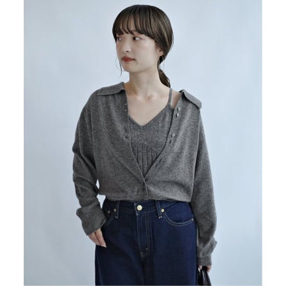 スローブ イエナ SLOBE IENA 《追加予約》crinkle crinkle crinkle slow off knit top CC-5038 （レッド）｜詳細画像