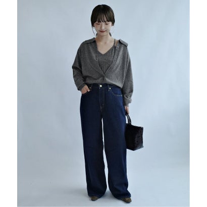 スローブ イエナ SLOBE IENA 《追加予約》crinkle crinkle crinkle slow off knit top CC-5038 （レッド）｜詳細画像