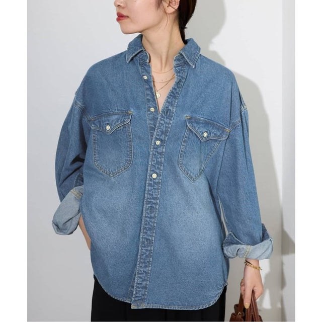 《WEB限定/追加2》LE DENIM BDUデニムシャツ （ブルー A）
