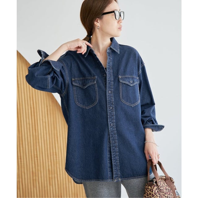 《WEB限定/追加2》LE DENIM BDUデニムシャツ （ネイビー）