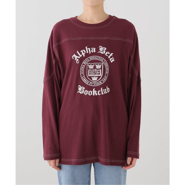 BOOK CLUB/ブッククラブ ガーゼジャージーロンTEE （ボルドー）
