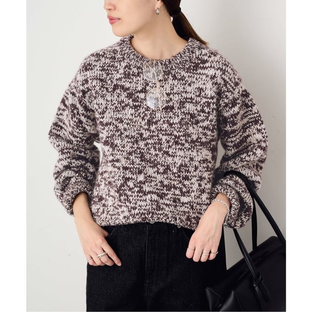 《予約》NEPAL HAND KNIT SLOBE別注 ミックスニット （ボルドー）