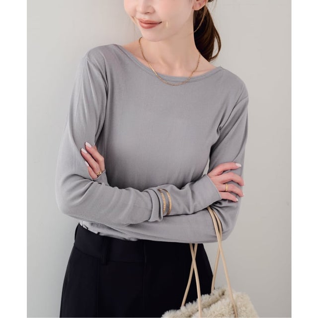 《追加3》miller SLOBE別注 SHEER RIB クルーネック（グレーB）