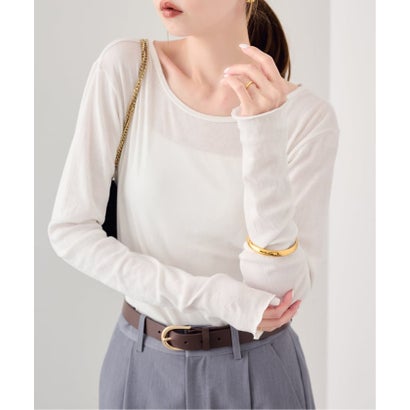 スローブ イエナ SLOBE IENA 《追加3》miller SLOBE別注 SHEER RIB クルーネック（レッド）｜詳細画像