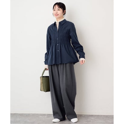 スローブ イエナ SLOBE IENA シャーリングシャツ （ネイビー）｜詳細画像
