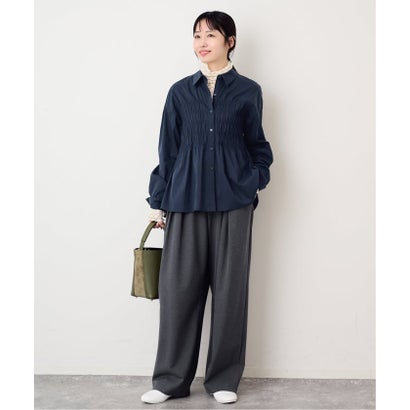 スローブ イエナ SLOBE IENA シャーリングシャツ （ネイビー）｜詳細画像