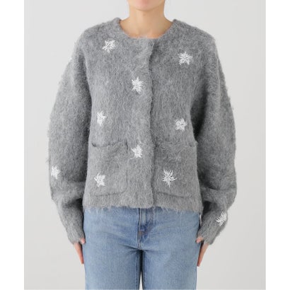 スローブ イエナ SLOBE IENA crinkle crinkle crinkle shaggy beads knit jacket CC-5033 （グレーB）｜詳細画像
