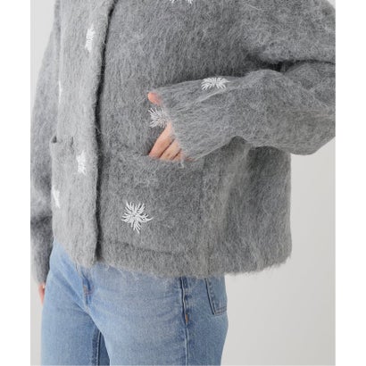スローブ イエナ SLOBE IENA crinkle crinkle crinkle shaggy beads knit jacket CC-5033 （グレーB）｜詳細画像