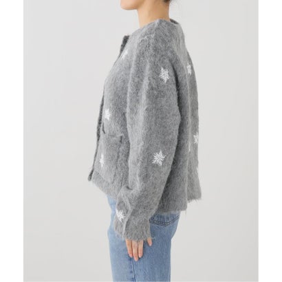 スローブ イエナ SLOBE IENA crinkle crinkle crinkle shaggy beads knit jacket CC-5033 （グレーB）｜詳細画像