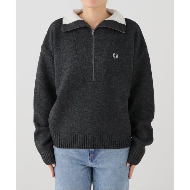 FRED PERRY/フレッドペリー ハーフジップニット K3142 （グレー）