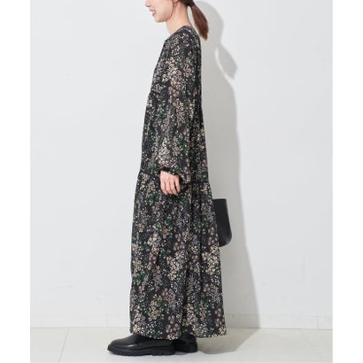 《WEB限定/追加3予約》FLOWER PRINT ワンピース （ブラック）｜詳細画像
