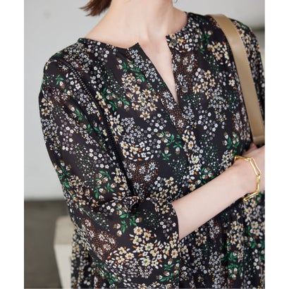 《WEB限定/追加3予約》FLOWER PRINT ワンピース （ブラック）｜詳細画像