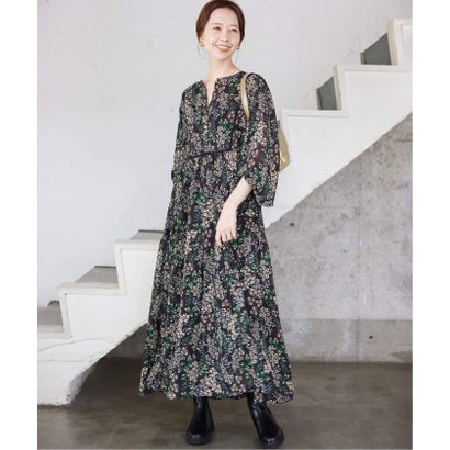 《WEB限定/追加3予約》FLOWER PRINT ワンピース （ブラック）｜詳細画像
