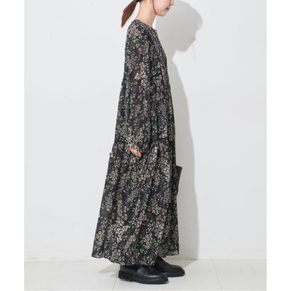 《WEB限定/追加3予約》FLOWER PRINT ワンピース （ブラック）｜詳細画像