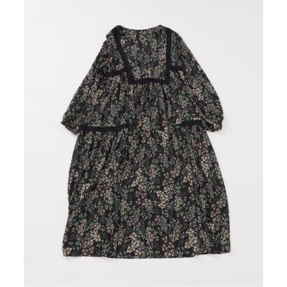《WEB限定/追加3予約》FLOWER PRINT ワンピース （ブラック）｜詳細画像