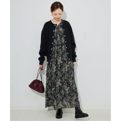 《WEB限定/追加3予約》FLOWER PRINT ワンピース （ブラック）｜詳細画像