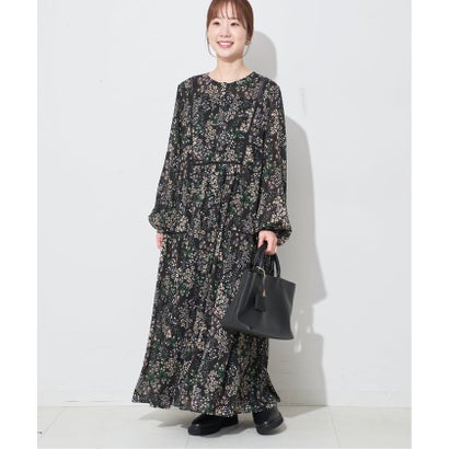 《WEB限定/追加3予約》FLOWER PRINT ワンピース （ブラック）｜詳細画像