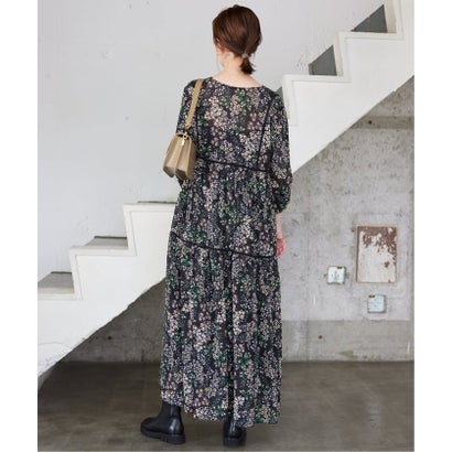 《WEB限定/追加3予約》FLOWER PRINT ワンピース （ブラック）｜詳細画像