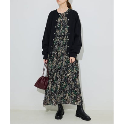 《WEB限定/追加3予約》FLOWER PRINT ワンピース （ブラック）｜詳細画像