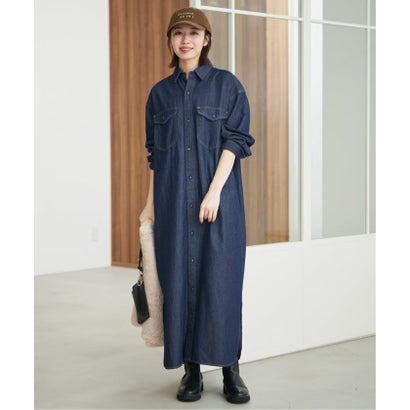 《WEB限定/シリーズあり/追加予約》LEDENIM BDU デニムシャツワンピース （ブルー A）｜詳細画像