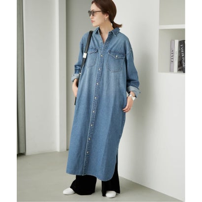 《WEB限定/シリーズあり/追加予約》LEDENIM BDU デニムシャツワンピース （ブルー A）｜詳細画像
