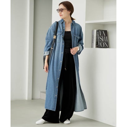 《WEB限定/シリーズあり/追加予約》LEDENIM BDU デニムシャツワンピース （ネイビー）｜詳細画像